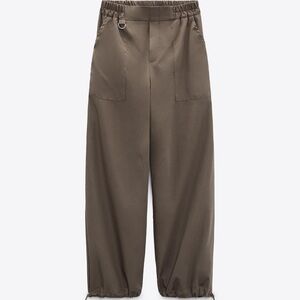 Zara Khaki Wide Leg Women's Pants